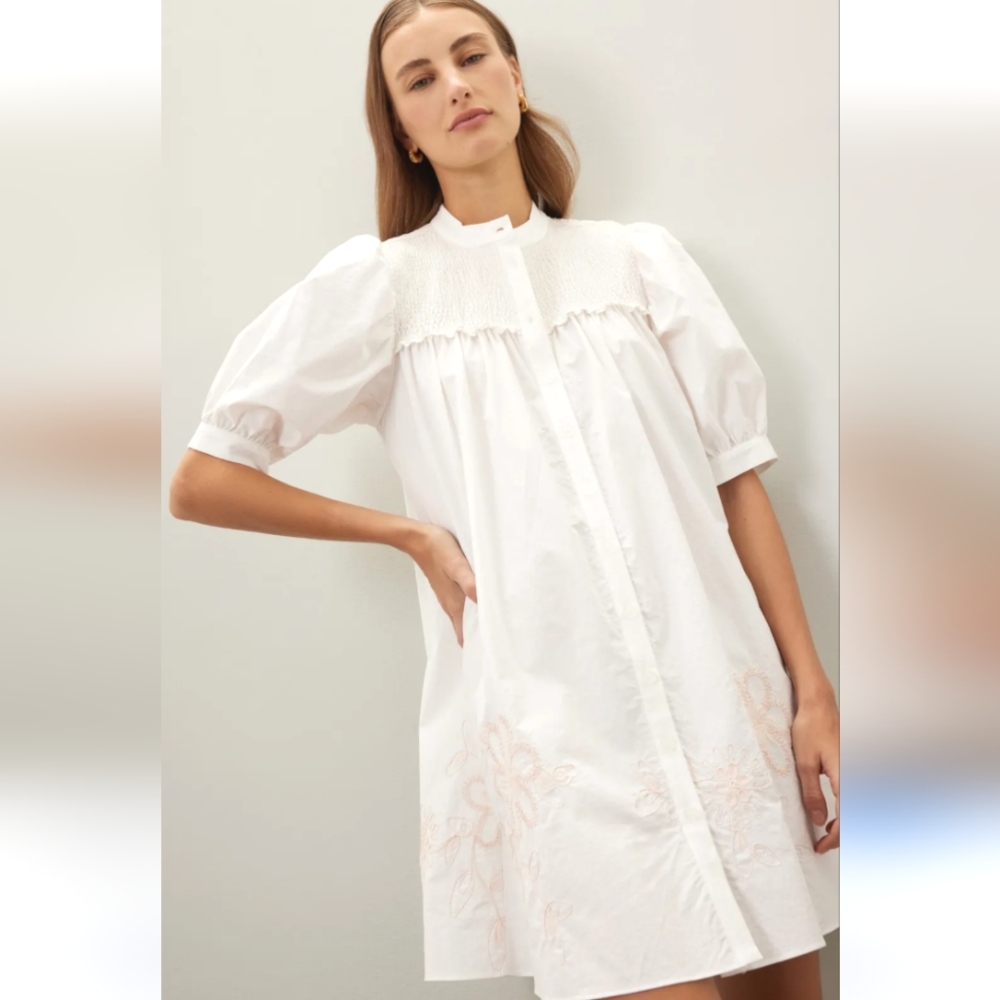 Hofman Copenhagen Soleste White Mini Dress Size 42